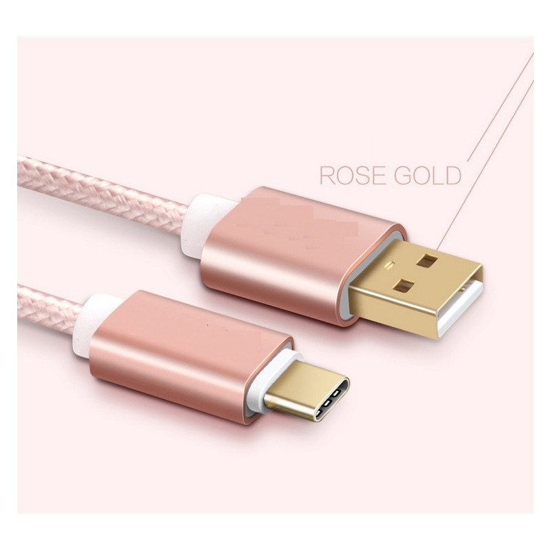 Rožinis 2m Micro USB Type C laidas Rožinis 2m Micro USB Type C laidas