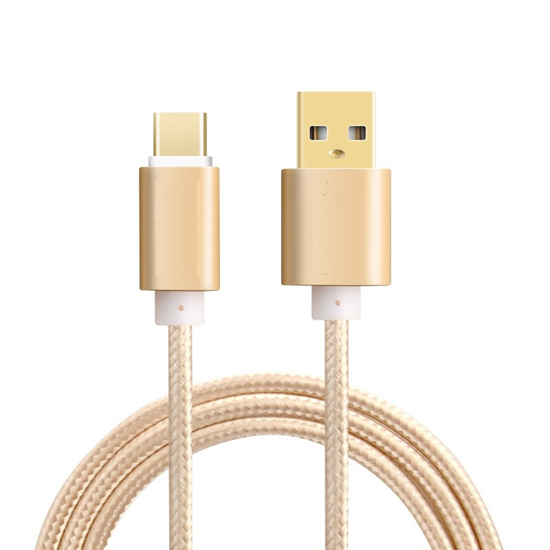 Auksinis 2m Micro USB Type C laidas Auksinis 2m Micro USB Type C laidas